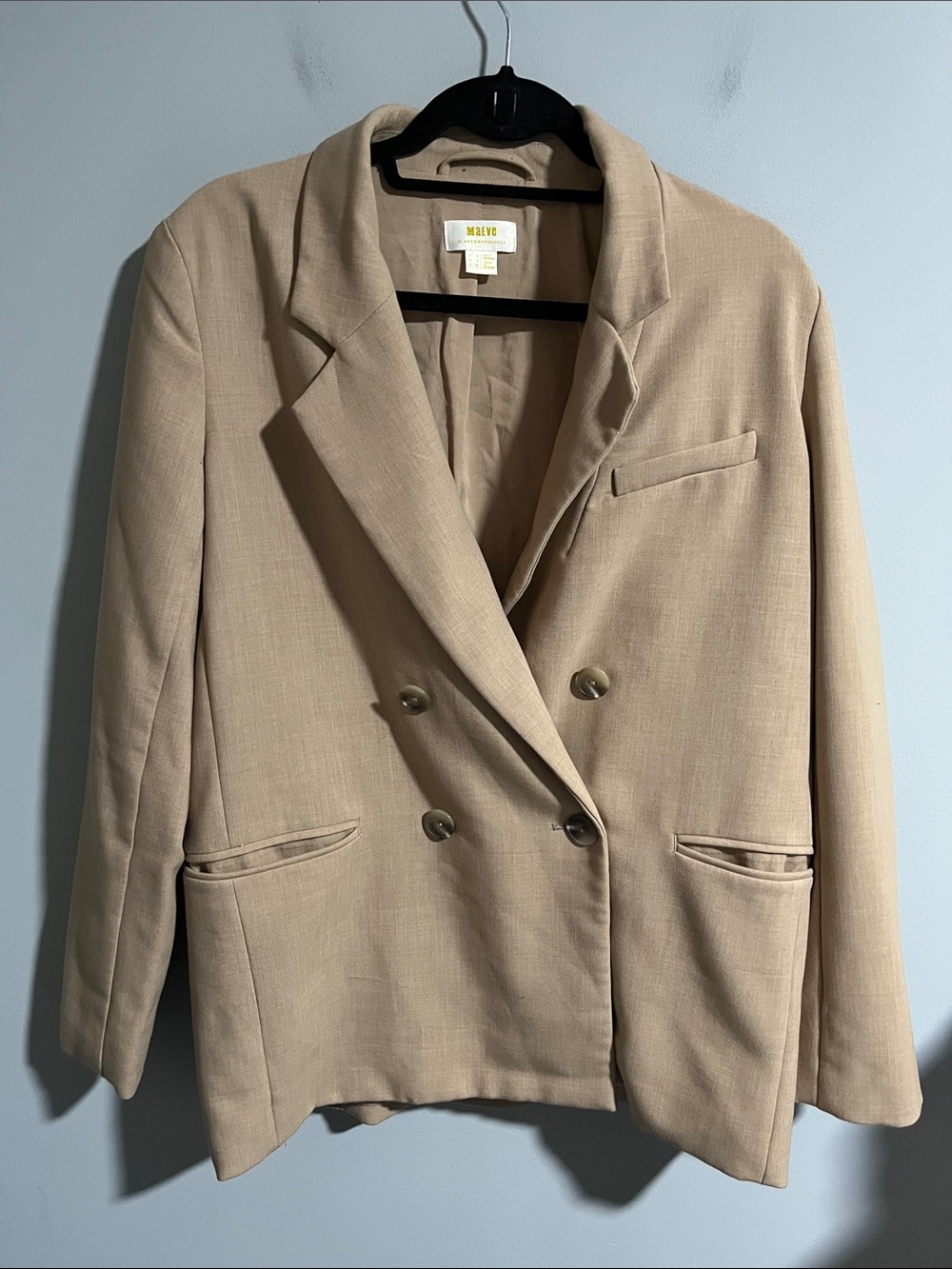 Anthropologie Maeve Double Breasted Blazer
